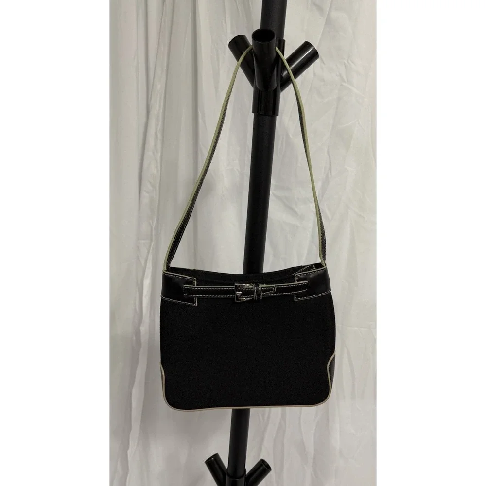 Etienne Aigner‎ Black Nylon Canvas & Leather Handbag/Purse